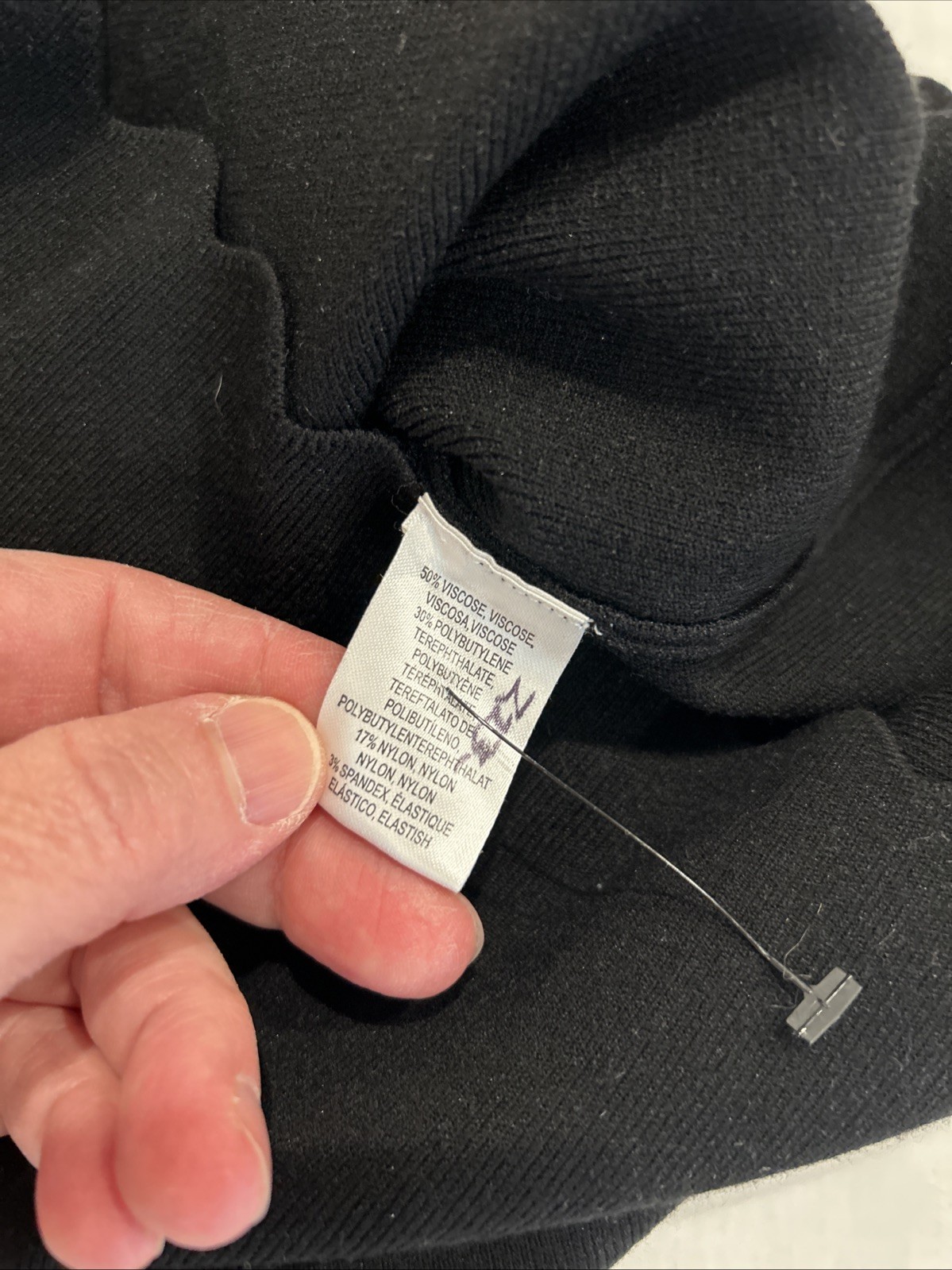 Minnie Rose Black Scalloped Neck Sleeveless Knit Dress Size M