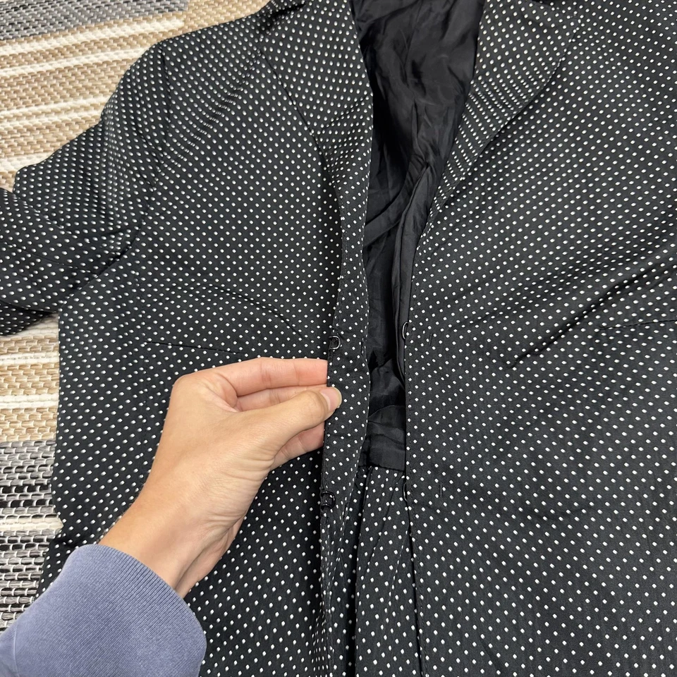 Blazer Akris Punto Mujer US 6 Negro Blanco Lunares Ajustado Chaqueta Cierre Gancho Foto 3 de 4