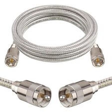 Coax Cable 6ft, RG8X Stranded Core UHF PL259 Male to Male Antenna Cable 50 Ohm