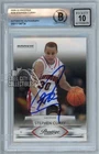 Stephen Curry 2009-10 Panini Prestige Autograph Rookie Card #230 BAS 10