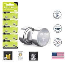 Pack of 10 LR621 1.5V Alkaline Button Cell Batteries for Watches & Electronics