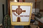 Vintage 1940's Church Of The Brethren Christian 24"x30" Porcelain Metal Sign