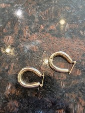 Real 14kt Yellow Gold Polished Tube Hoop Earrings