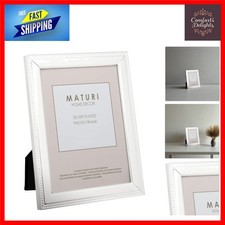 Elegant Silver Plated Bead Edge Photo Frame 8x10 Inch Picture Display