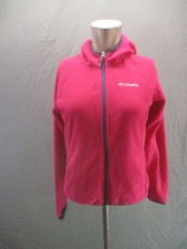 NWOT Columbia Size XL Girls Pink Fleece Logo Full Zip Hiking Outdoor Jacket 566