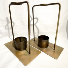 Two Magnolia Home Joanna Gaines Brass Freesia Stem Vases 4834