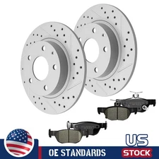 265mm For 2019 - 2021 Mazda 3 Sport CX-30 Rear Disc Rotors Ceramic Brake Pads