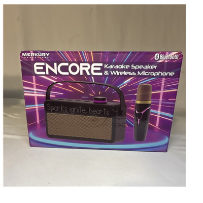 Merkury Innovations Encore Karaoke Speaker w/ Wireless Mic, Purple