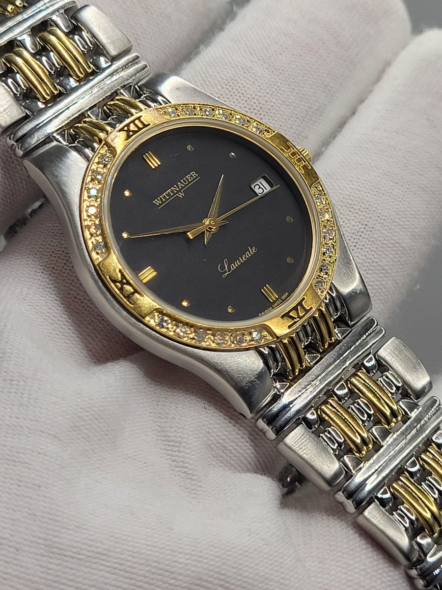 Wittenauer Laureate 2-Tone Men’s Watch. New Battery! Wittnauer Laureate 12R12 Diamond Accent Two Tone W Date  main image 2