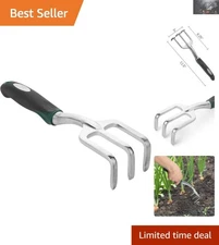 Black Hand Rake 11.5" - Sturdy 3 Prong Cultivator for Garden Essentials