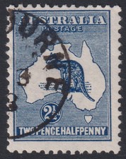AUSTRALIA - 1913 ROO 1st Wmk 2½d 'INDIGO' SG4 CTO Cv $80 [E5914]