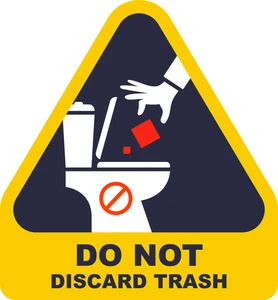 Do Not Flush Trash Wipes Toilet Self Adhesive Vinyl Sticker