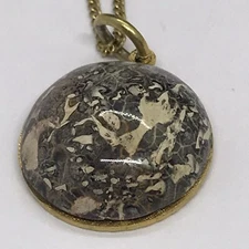 Vintage Libra Necklace Reversible with Jasper Pendant 22 Inch