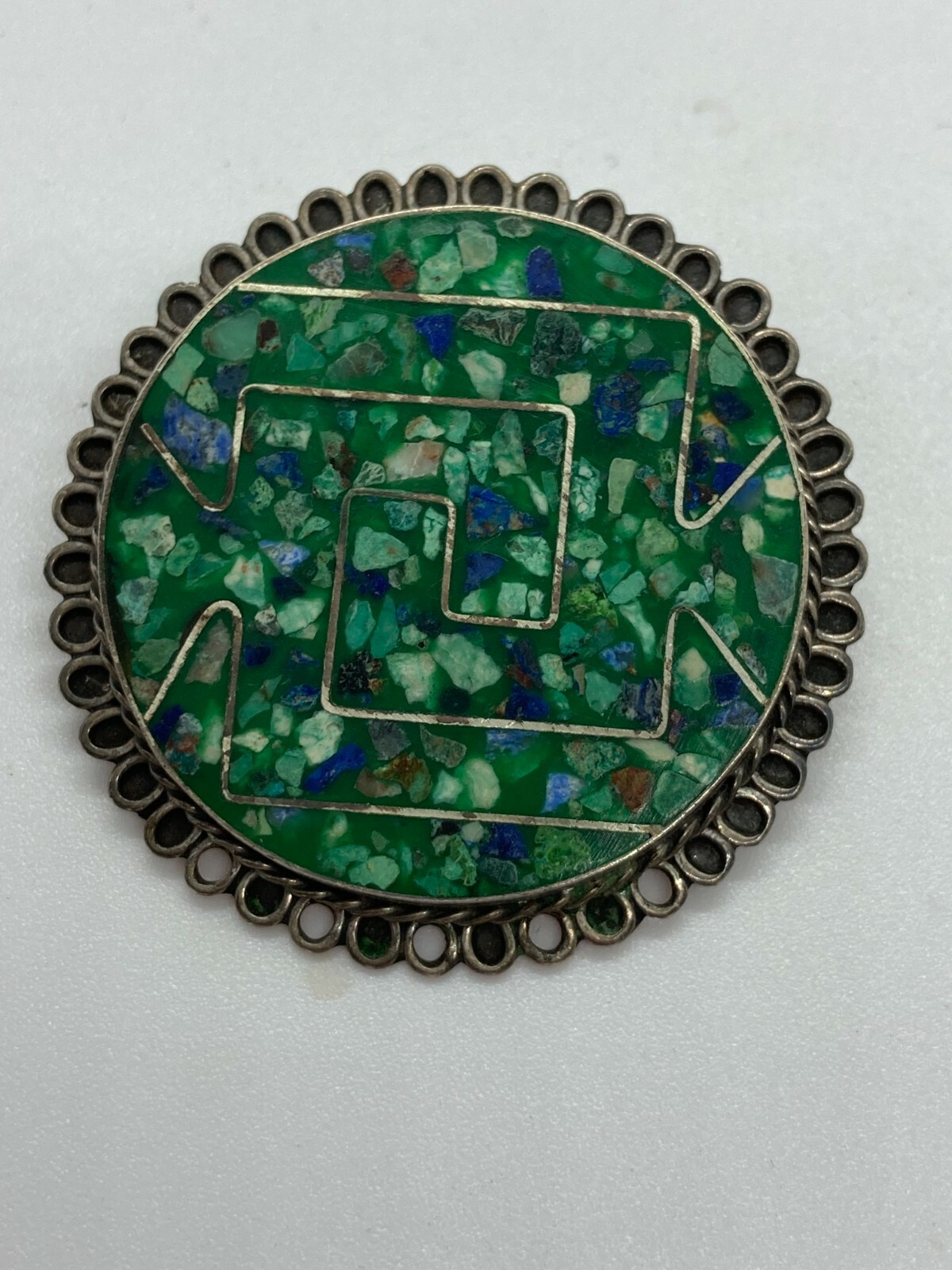 VINTAGE TAXCO STERLING SILVER MEXICAN TURQUOISE & LAP… Gem