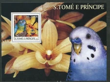 SAO TOME_123 2003 birds orchid FAUNA SHEET MNH