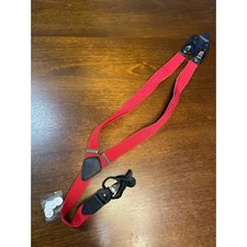 NWT Roundtree & Yorke Men Adjustable Red Black Leather Wedding Preppy Suspenders