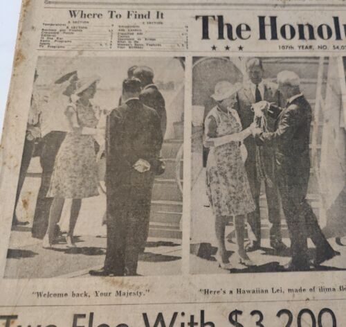 The Honolulu Advertiser March 28, 1963 Queen Elizabeth ll visit - Picture 3 of 8
