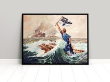 Poster Der letzte Mann Seeschlacht 1914 1. Weltkrieg Militaria Plakat SWR