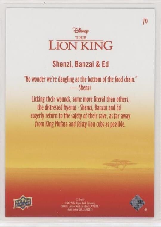 2020 Upper Deck Disney The Lion King Silver Shenzi, Banzai