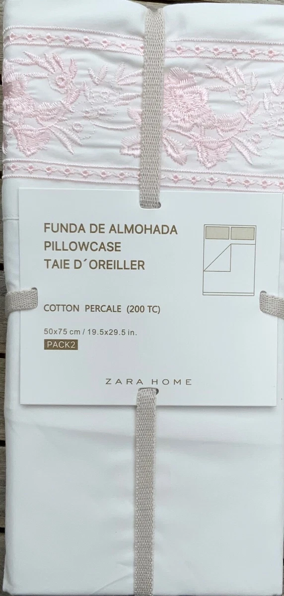 BNWT ZARA HOME PAIR OF PILLOWCASES. EMBROIDERED. FUNDA DE ALMOHADA