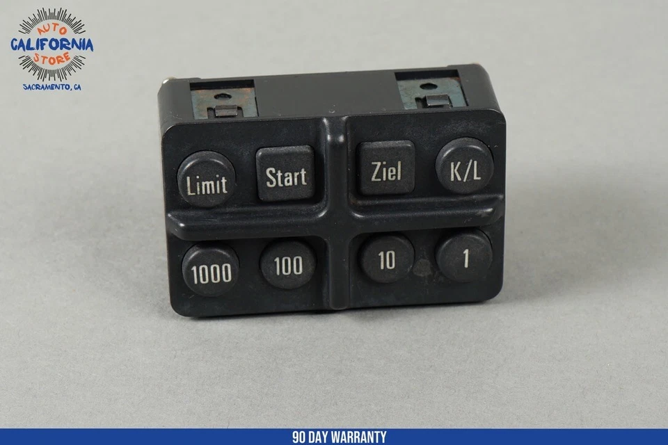 Módulo de interruptor de computadora de viaje de viaje Mercedes R129 pantalla juego de molduras de madera OEM Foto 3 de 4