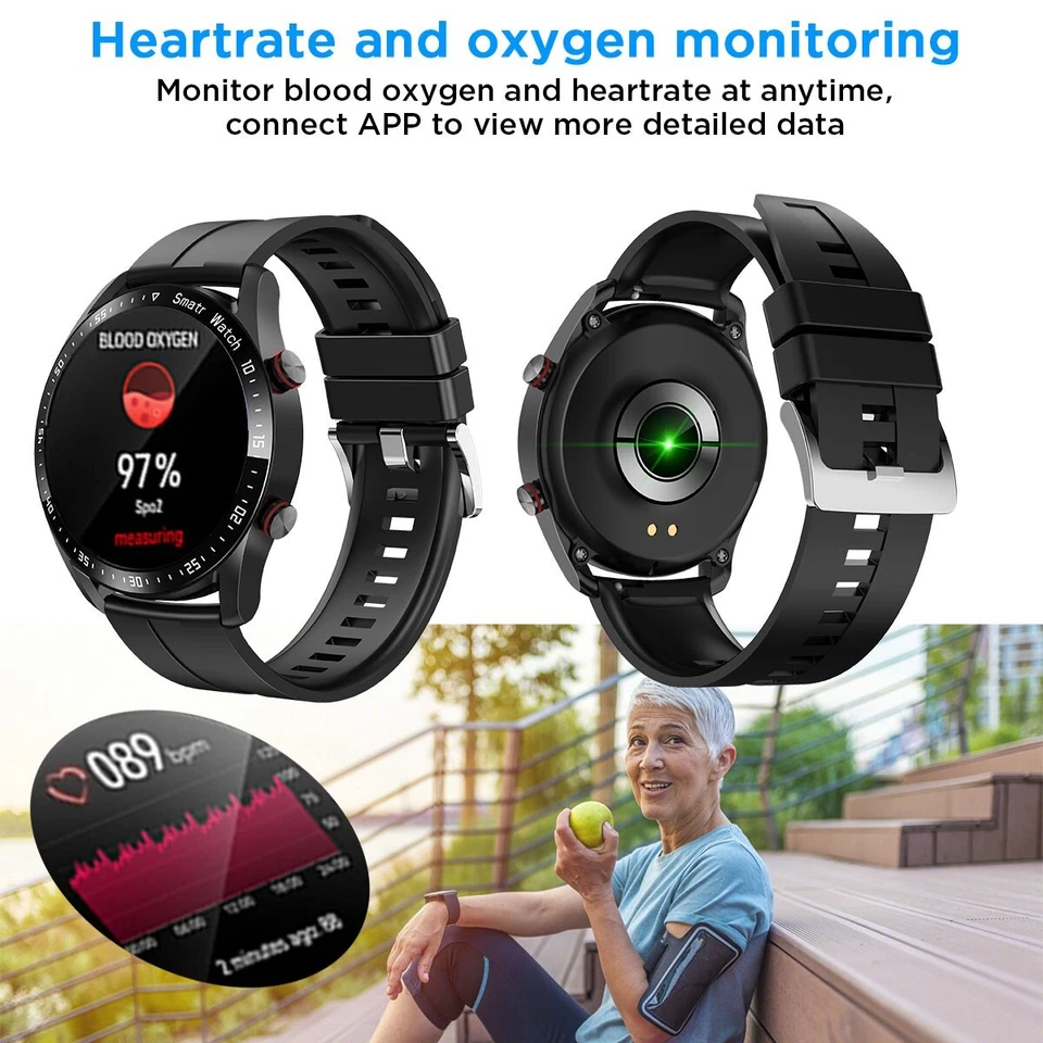 Smart Watch Bluetooth Heart Rate Blood Pressure Sports Watch for iPhone Samsung - Image 4 of 4