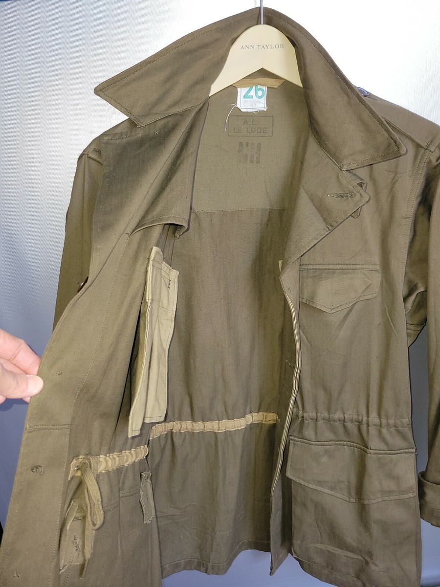 ジャケット・アウター 1950s frenchmilitary sleepingshirt GREEN Vintage 1980s French Military Army Jacket Olive Green