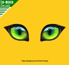 Pair Of Green Cat Eyes Various Sizes Superior High Quality Printed Vinyl Decal
