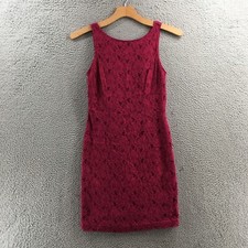 Banana Republic Sheath Dress Womens 8 Burgundy Cotton Blend Floral Sleeveless