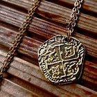 Pendentif Collier Pièce de monnaie Pirate Doublon d'Or Espagnols Fait Main