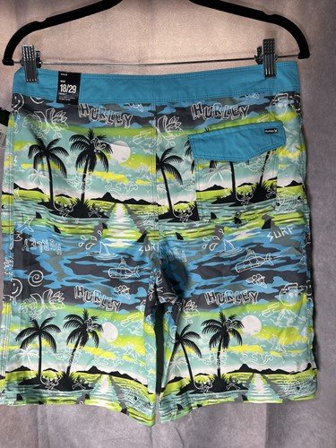 NWT Boys Size 18/29 Hurley Swim Board Shorts Trunks Blue Lazer drawstring - Picture 2 of 2