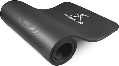 Extra Thick Black Exercise Mat 71X24 Non Slip Water Resistant