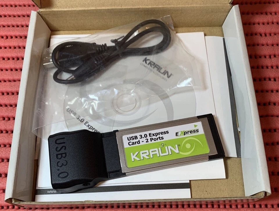 SCHEDA EXPRESS CARD USB 3.0 2 PORTE KRAUN KR.GH NUOVA COMPLETA - VEDI FOTO - Immagine 3 di 4
