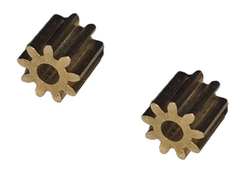 MARKENLOS 2x Messing Ritzel Zahnrad passend für Lego Duplo Intelli Lok Modul 0,4 -9 Zähne