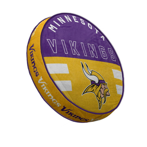 Minnesota Vikings Circle Pillow, 15" x 4", 100% Polyester Fiber Fill