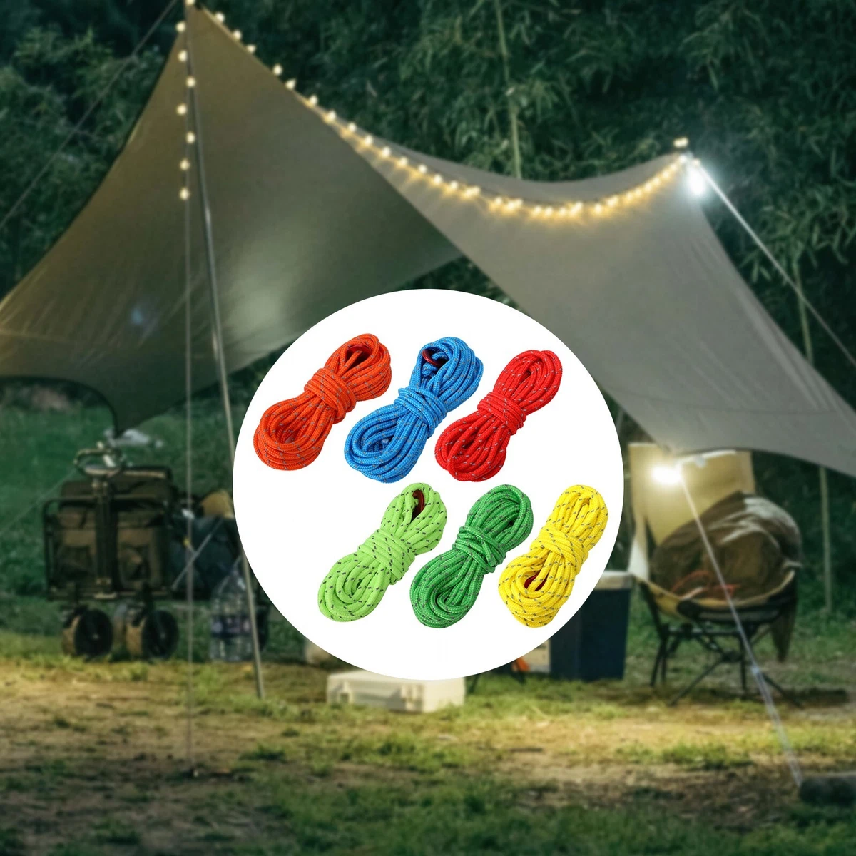 10PCS Camping Supplies Tent Accessories 4mm Rough Camp Reflective