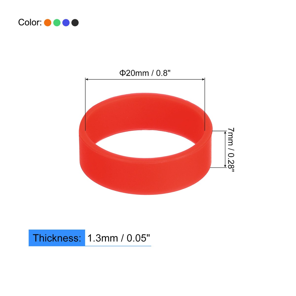 200-Pack Colorful Silicone Rubber Bands - Small Reusable Cable Ties For Organizing Cords & Crafts