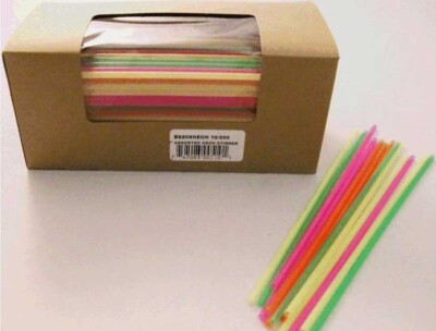 Cell O Core Bar Pak Assorted Unwrapped Neon Collins Straw, 8''  -- 5000 per case