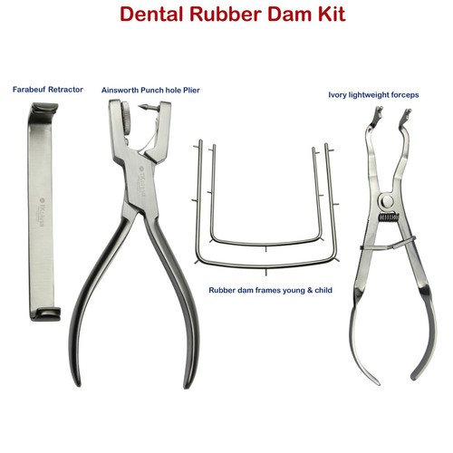 Kit Dentaire Caoutchouc Digue - 2 Pinces Ainsworth Et Serre-tubes - Garantie 3 Ans
