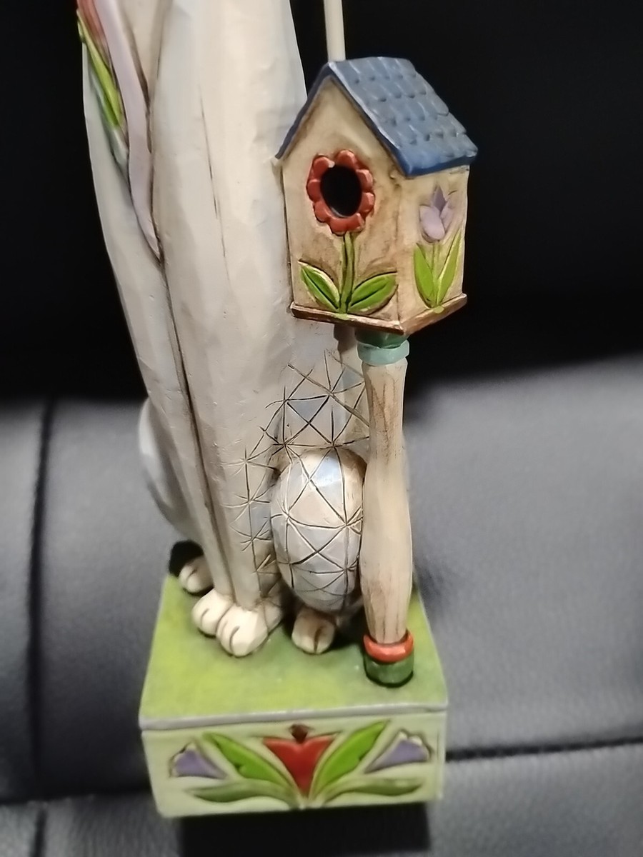 2007 Jim Shore Heartwood Creek TILLY THE CAT w/ BIRD HOUSE Cat 