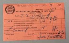 1922 Original Standard Oil Co NY SOCONY Bill Milford NH TS Holland