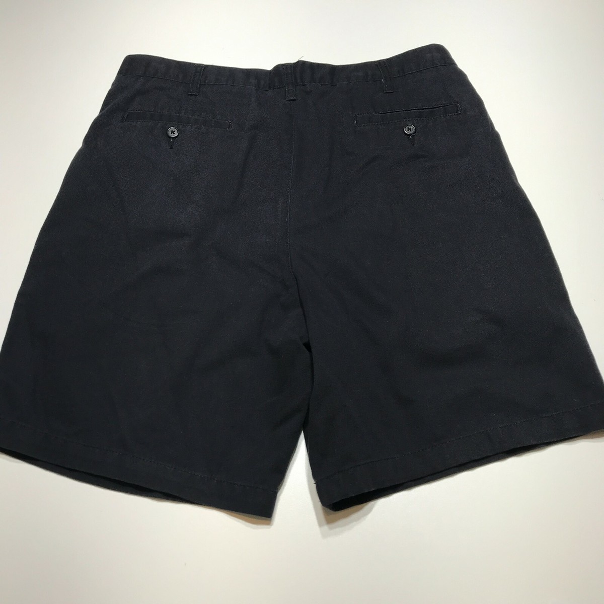 David Taylor Shorts Mens Size 36 Pleated Front Black Khaki Wrinkle Free