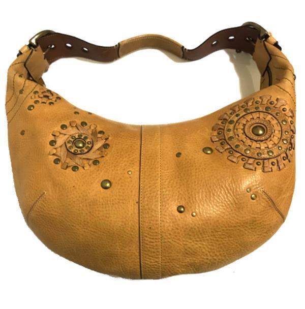 NICE Coach Mia Vintage Studded Camel Tan Leather Lg Hobo Shoulder