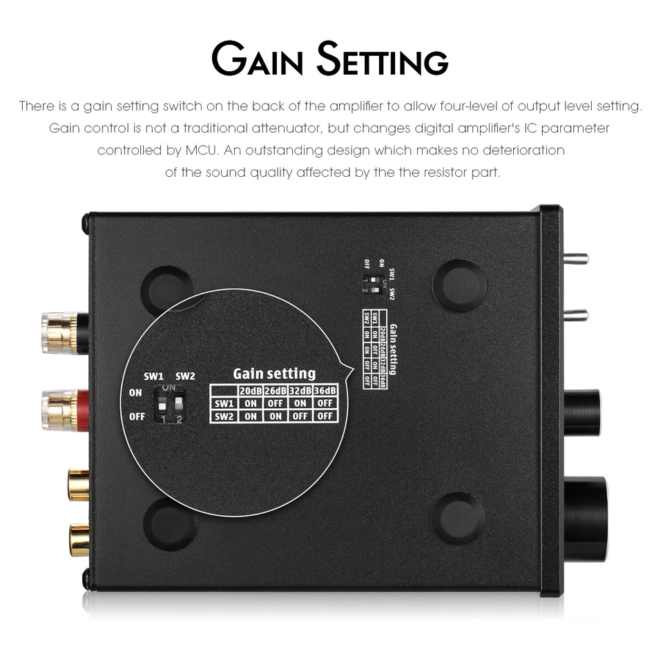 Nobsound G2 Mono Kanal Verstärker Subwoofer / Full-Frequency Amp for Speakers - Bild 4 von 4