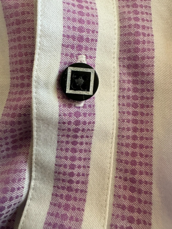 Brandolini Dress Shirt Men's XL Long Sleeve Accent Buttons Light Purple/White - Image 4 of 4