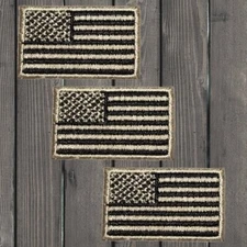 Mini American Flag Embroidered Patch — 3-Pack — Iron On