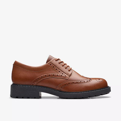 Clarks Damen ORINOCO 2 LIMIT hellbraune Leder Brogue Schuhe