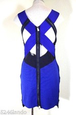 NWT VERSACE SEXY Bodycon Cage Evening Mini Colorblock Dress Sz. 4 5 6 Italy