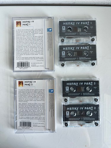 Henry IV Parts 1 & 2 Shakespeare Audiobook Cassette Tapes Argo Unabridged - Picture 12 of 16
