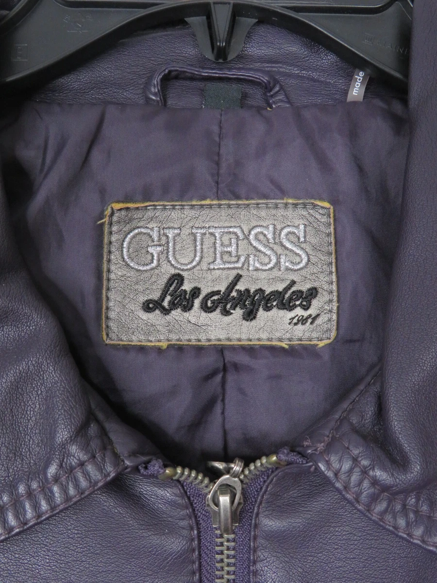 Guess purple leather jacket Clearance